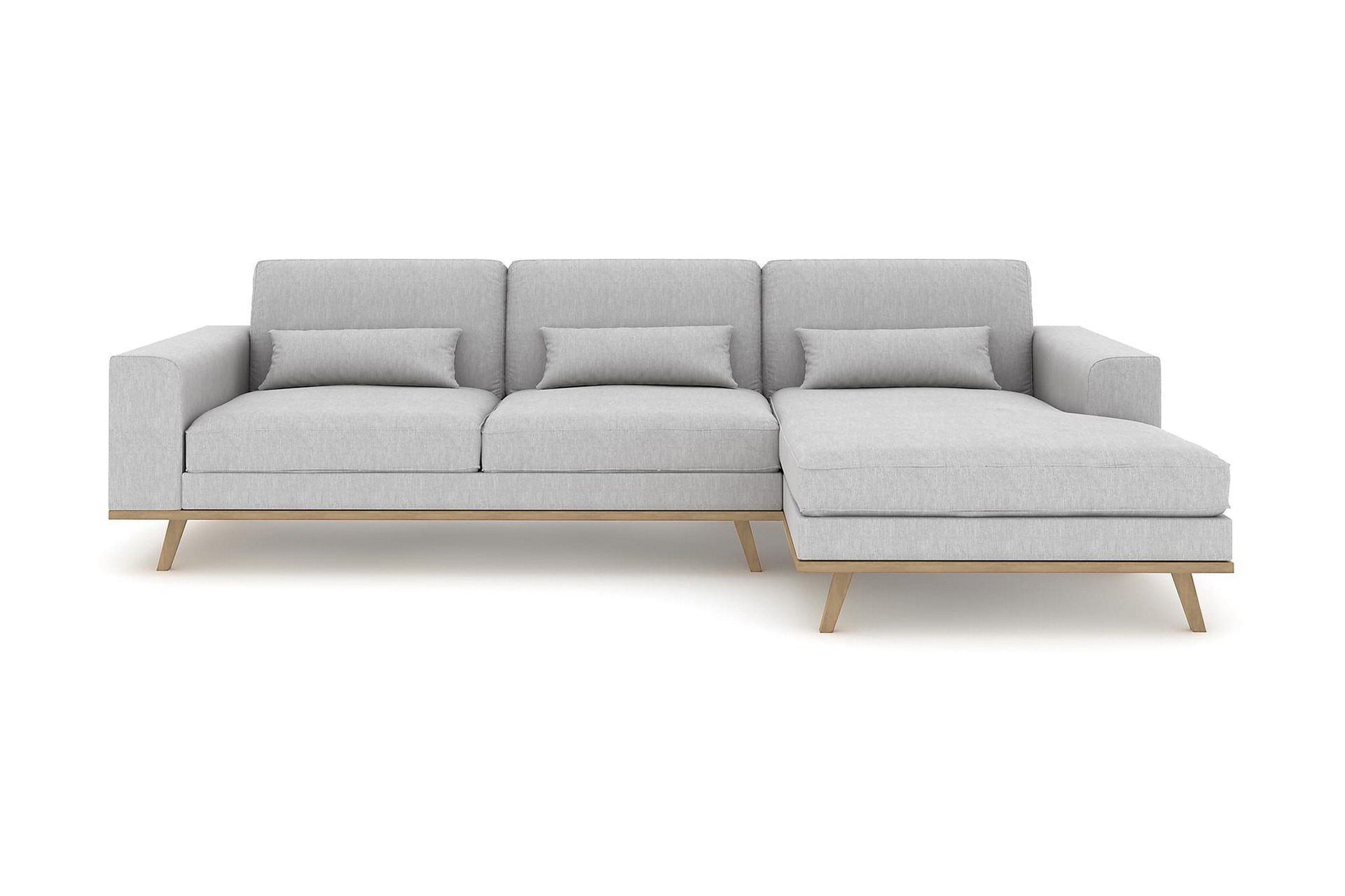 Copenhagen 4-sits H&ouml;gerv&auml;nd L-formad Divansoffa i Tyg - Gr&aring;