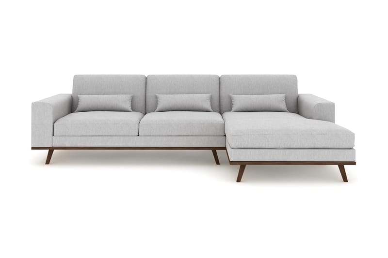 Copenhagen 4-sits Högervänd L-formad Divansoffa i Tyg - Grå - Möbler - Vardagsrum - Soffor - Divansoffa & schäslong