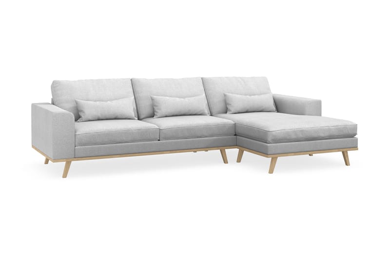 Copenhagen 4-sits Högervänd L-formad Divansoffa i Tyg - Ljusgrå - Möbler - Vardagsrum - Soffor - Divansoffa & schäslong