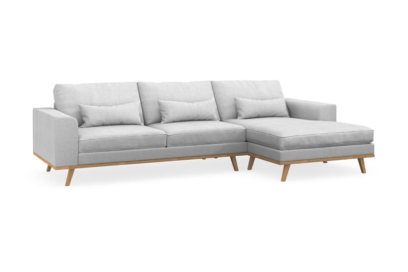 Copenhagen 4-sits Högervänd L-formad Divansoffa i Tyg - Ljusgrå - Möbler - Vardagsrum - Soffor - Divansoffa & schäslong