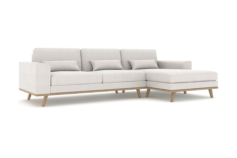 Copenhagen 4-sits Högervänd L-formad Divansoffa i Tyg - Ljusgrå - Möbler - Vardagsrum - Soffor - Divansoffa & schäslong