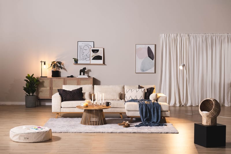 Copenhagen 4-sits Högervänd L-formad Djup Divansoffa i Manchester - Beige - Möbler - Vardagsrum - Soffor - Divansoffa & schäslong