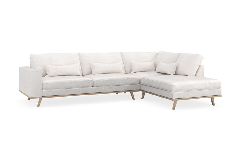 Copenhagen 4-sits Högervänd L-formad Schäslongsoffa i Bouclé - Vit - Möbler - Vardagsrum - Soffor - Divansoffa & schäslong