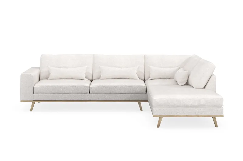 Copenhagen 4-sits Högervänd L-formad Schäslongsoffa i Bouclé - Vit - Möbler - Vardagsrum - Soffor - Divansoffa & schäslong