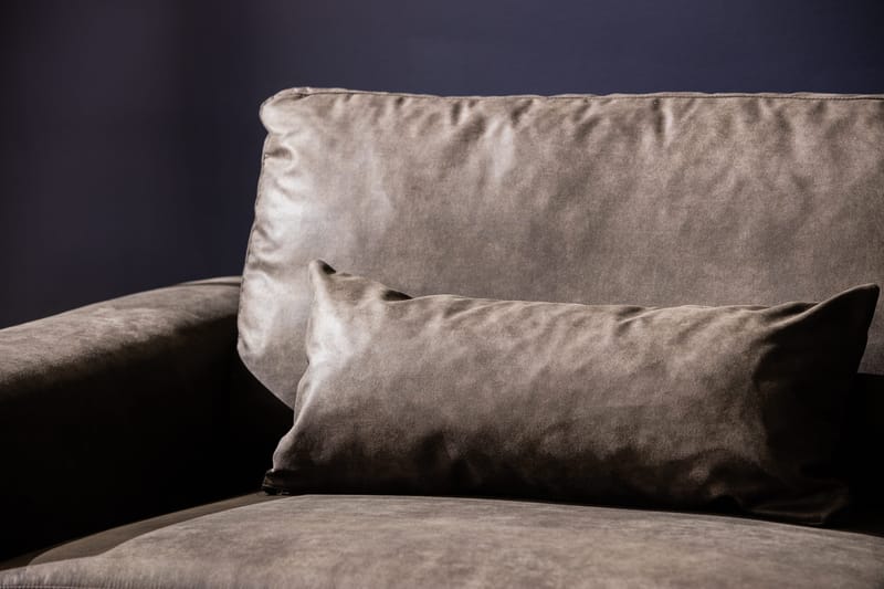 Copenhagen 4-sits Högervänd L-formad Schäslongsoffa i Konstläder - Mörkgrå - Möbler - Vardagsrum - Soffor - Divansoffa & schäslong