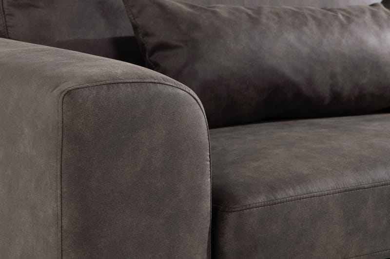 Copenhagen 4-sits Högervänd L-formad Schäslongsoffa i Konstläder - Mörkgrå - Möbler - Vardagsrum - Soffor - Divansoffa & schäslong