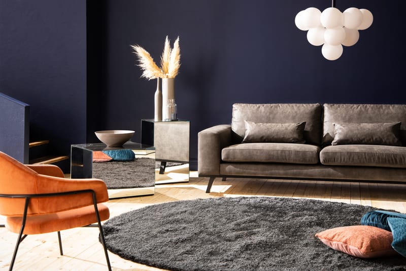 Copenhagen 4-sits Högervänd L-formad Schäslongsoffa i Konstläder - Mörkgrå - Möbler - Vardagsrum - Soffor - Divansoffa & schäslong