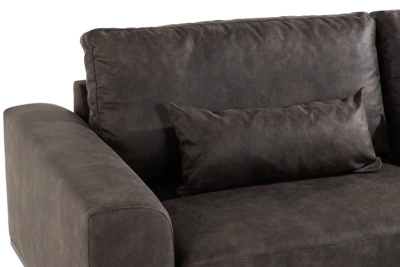 Copenhagen 4-sits Högervänd L-formad Schäslongsoffa i Konstläder - Mörkgrå - Möbler - Vardagsrum - Soffor - Divansoffa & schäslong