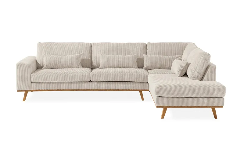 Copenhagen 4-sits Högervänd L-formad Schäslongsoffa i Manchester - Beige - Möbler - Vardagsrum - Soffor - Divansoffa & schäslong