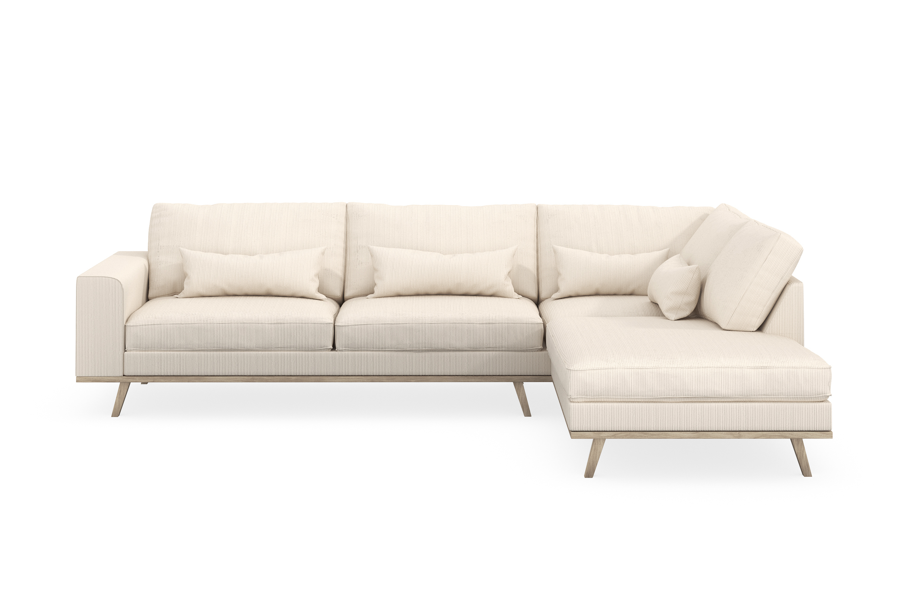 copenhagen 4-sits högervänd l-formad schäslongsoffa i manchester - beige