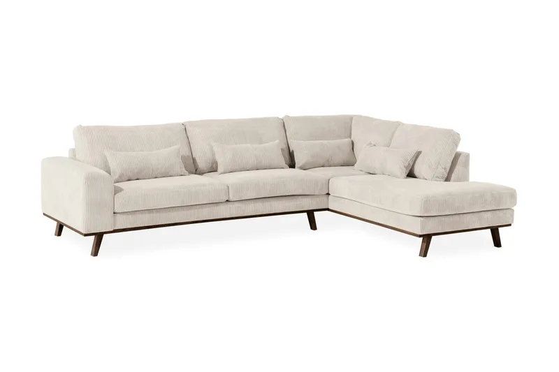 Copenhagen 4-sits Högervänd L-formad Schäslongsoffa i Manchester - Beige - Möbler - Vardagsrum - Soffor - Divansoffa & schäslong