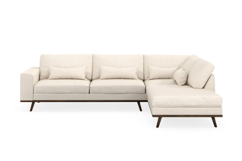 Copenhagen 4-sits Högervänd L-formad Schäslongsoffa i Manchester - Beige - Möbler - Vardagsrum - Soffor - Divansoffa & schäslong