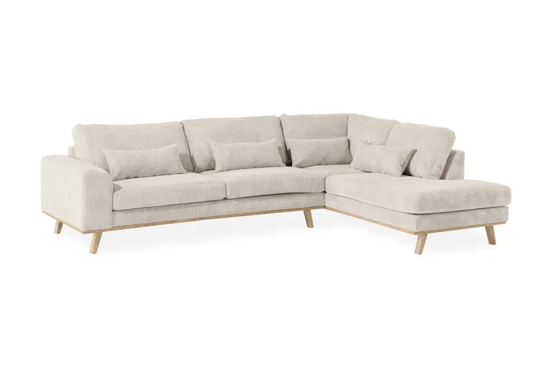 Copenhagen 4-sits Högervänd L-formad Schäslongsoffa i Manchester - Beige - Möbler - Vardagsrum - Soffor - Divansoffa & schäslong