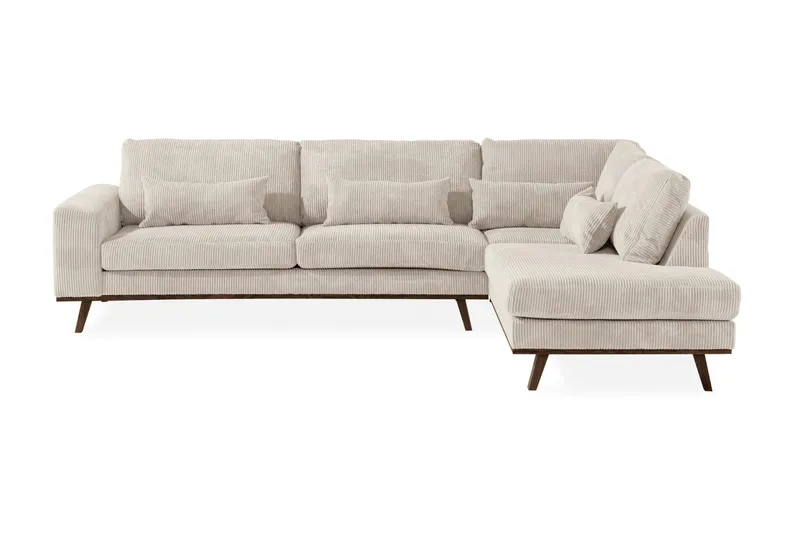 Copenhagen 4-sits Högervänd L-formad Schäslongsoffa i Manchester - Beige - Möbler - Vardagsrum - Soffor - Divansoffa & schäslong