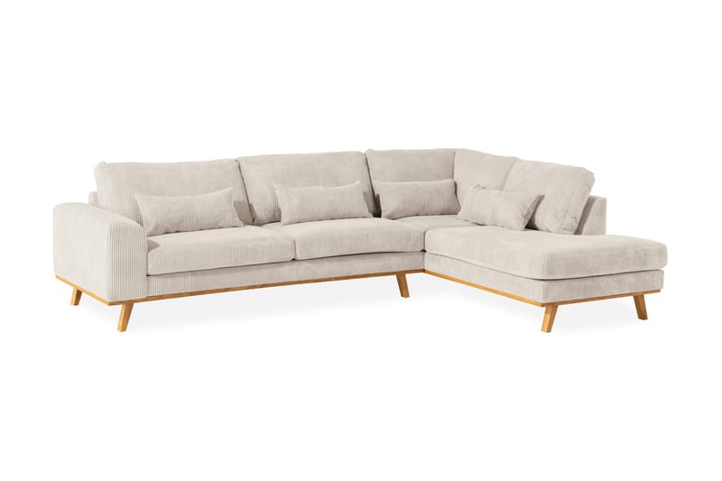 Copenhagen 4-sits Högervänd L-formad Schäslongsoffa i Manchester - Beige - Möbler - Vardagsrum - Soffor - Divansoffa & schäslong