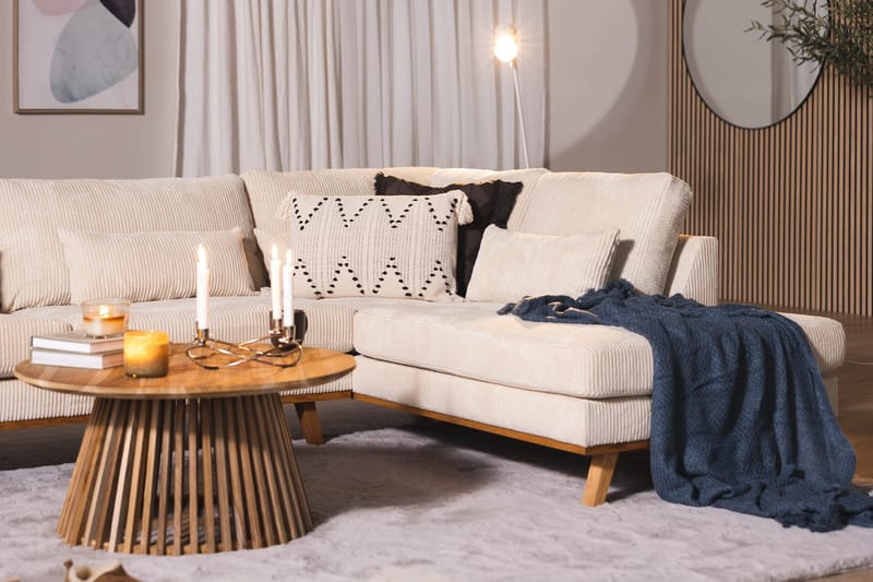 Copenhagen 4-sits Högervänd L-formad Schäslongsoffa i Manchester - Beige - Möbler - Vardagsrum - Soffor - Divansoffa & schäslong