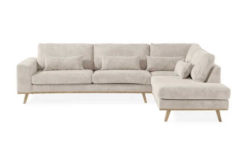 Copenhagen 4-sits Högervänd L-formad Schäslongsoffa i Manchester - Beige - Möbler - Vardagsrum - Soffor - Divansoffa & schäslong