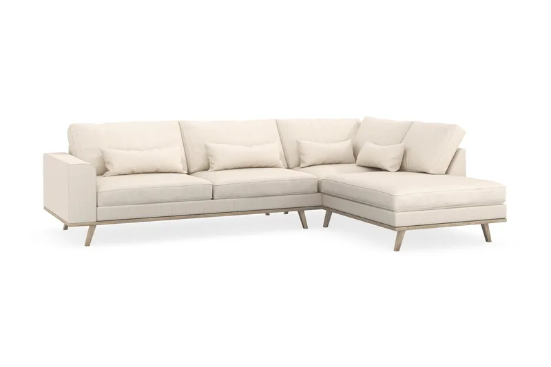 Copenhagen 4-sits Högervänd L-formad Schäslongsoffa i Manchester - Beige - Möbler - Vardagsrum - Soffor - Divansoffa & schäslong