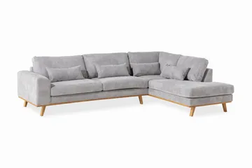Copenhagen 4-sits Högervänd L-formad Schäslongsoffa i Manchester - Ljusgrå - Möbler - Vardagsrum - Soffor - Divansoffa & schäslong