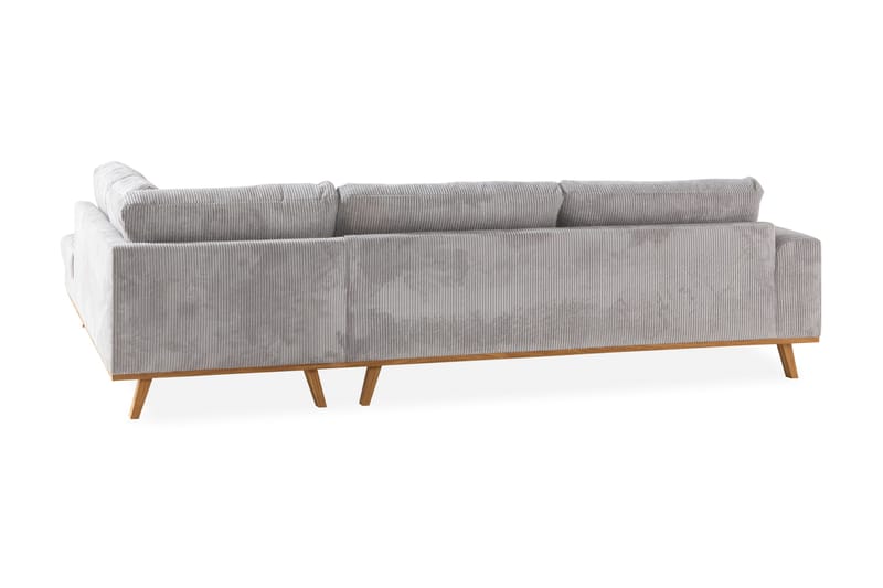 Copenhagen 4-sits Högervänd L-formad Schäslongsoffa i Manchester - Ljusgrå - Möbler - Vardagsrum - Soffor - Divansoffa & schäslong