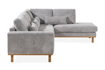 Copenhagen 4-sits Högervänd L-formad Schäslongsoffa i Manchester - Ljusgrå - Möbler - Vardagsrum - Soffor - Divansoffa & schäslong