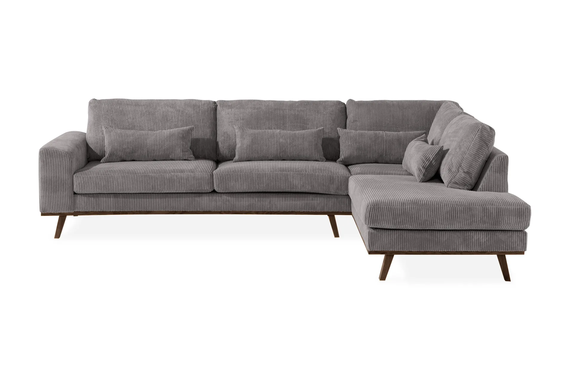 Copenhagen 4-sits H&ouml;gerv&auml;nd L-formad Sch&auml;slongsoffa i Manchester - M&ouml;rkgr&aring;