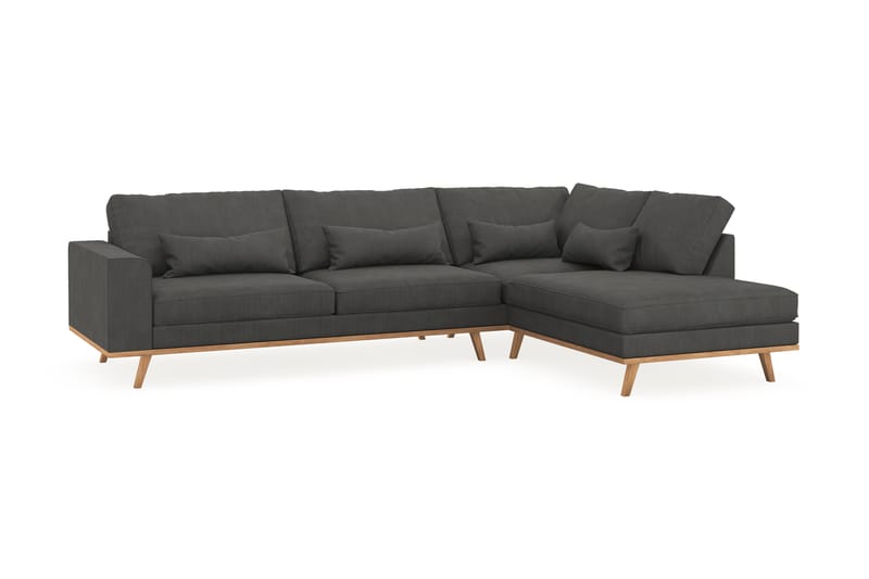 Copenhagen 4-sits Högervänd L-formad Schäslongsoffa i Manchester - Mörkgrå - Möbler - Vardagsrum - Soffor - Divansoffa & schäslong
