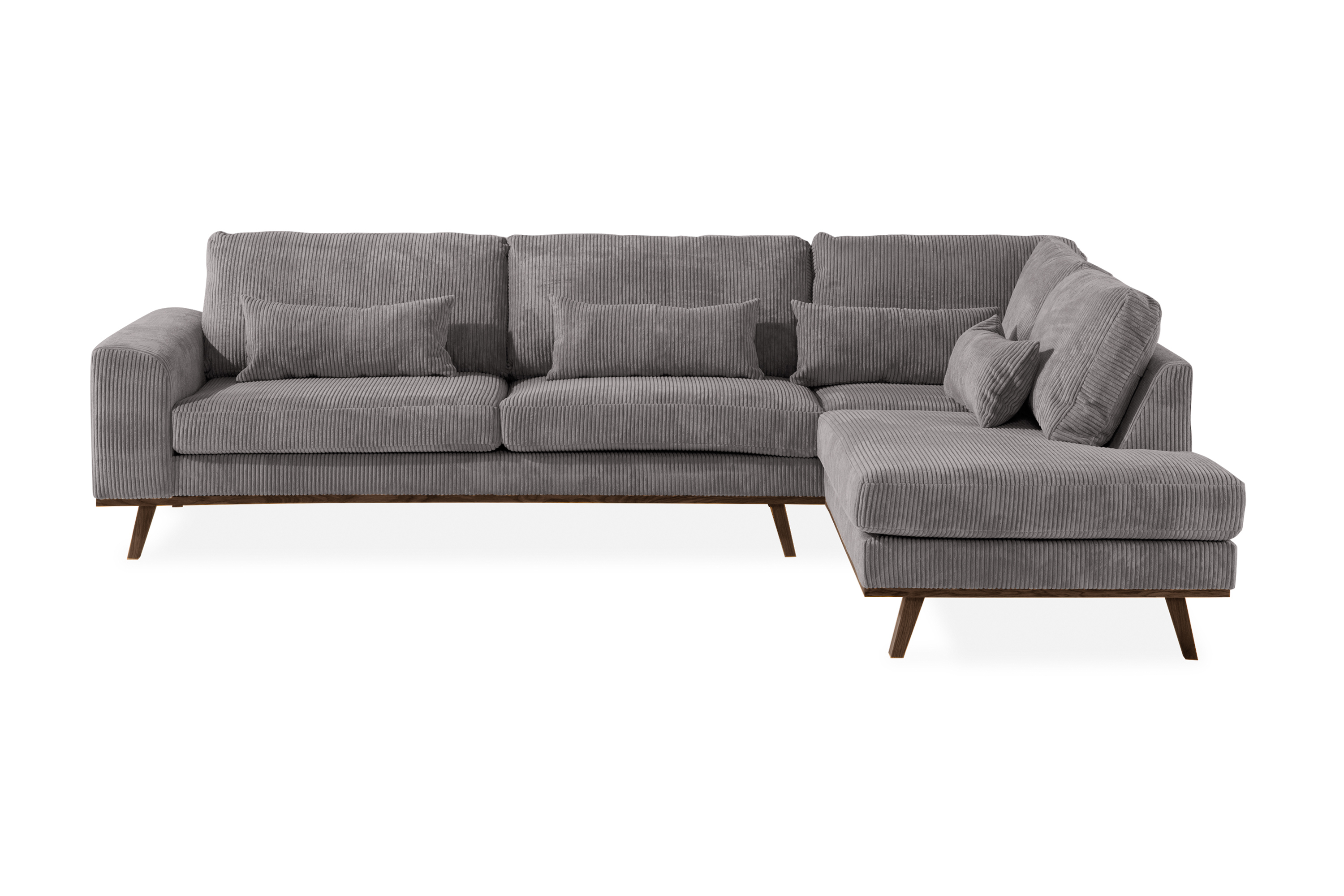 copenhagen 4-sits högervänd l-formad schäslongsoffa i manchester - mörkgrå