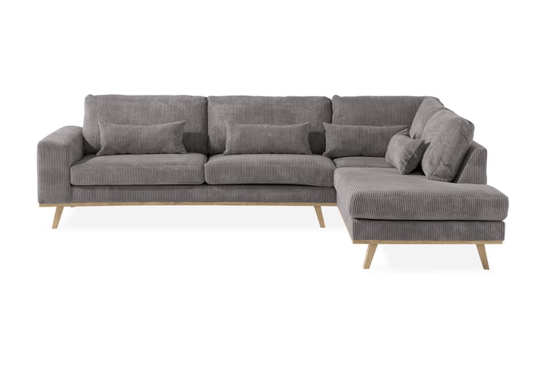 Copenhagen 4-sits Högervänd L-formad Schäslongsoffa i Manchester - Mörkgrå - Möbler - Vardagsrum - Soffor - Divansoffa & schäslong