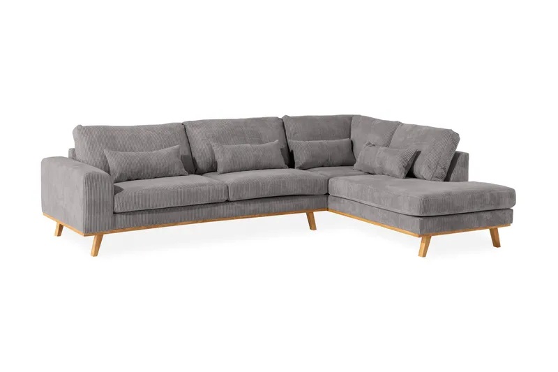 Copenhagen 4-sits Högervänd L-formad Schäslongsoffa i Manchester - Mörkgrå - Möbler - Vardagsrum - Soffor - Divansoffa & schäslong
