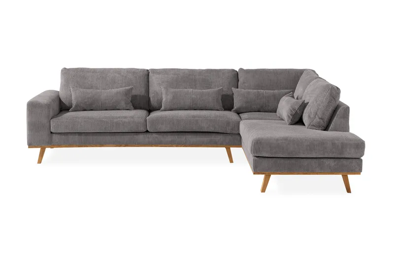 Copenhagen 4-sits Högervänd L-formad Schäslongsoffa i Manchester - Mörkgrå - Möbler - Vardagsrum - Soffor - Divansoffa & schäslong