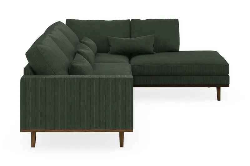 Copenhagen 4-sits Högervänd L-formad Schäslongsoffa i Manchester - Mörkgrön - Möbler - Vardagsrum - Soffor - Divansoffa & schäslong