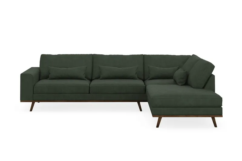 Copenhagen 4-sits Högervänd L-formad Schäslongsoffa i Manchester - Mörkgrön - Möbler - Vardagsrum - Soffor - Divansoffa & schäslong