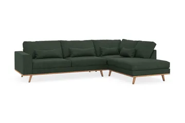 Copenhagen 4-sits Högervänd L-formad Schäslongsoffa i Manchester - Mörkgrön - Möbler - Vardagsrum - Soffor - Divansoffa & schäslong