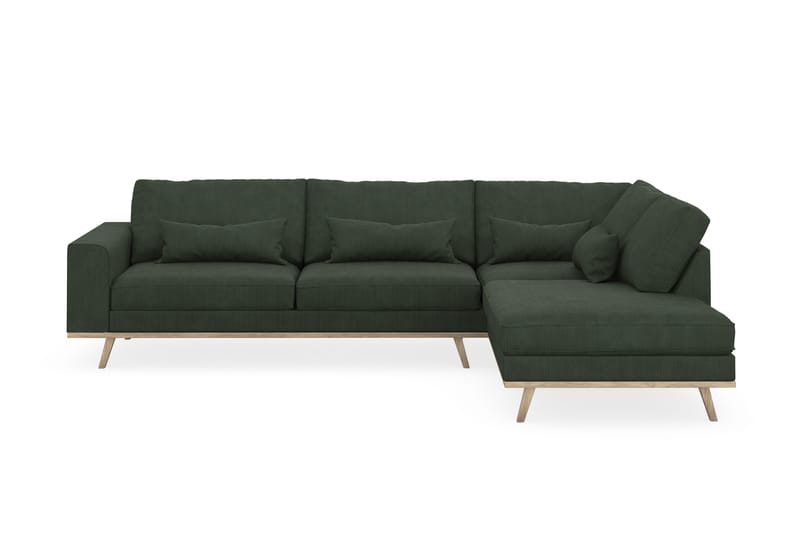 Copenhagen 4-sits Högervänd L-formad Schäslongsoffa i Manchester - Mörkgrön - Möbler - Vardagsrum - Soffor - Divansoffa & schäslong