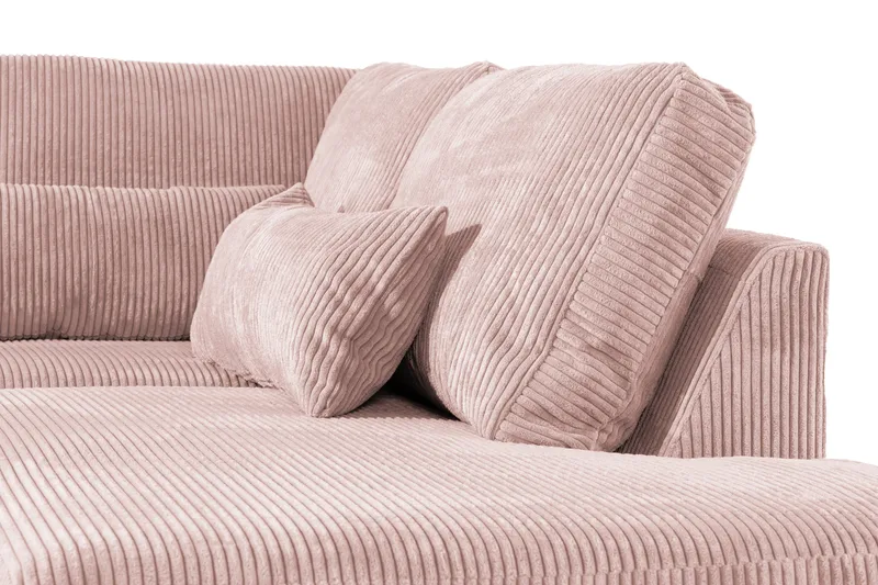 Copenhagen 4-sits Högervänd L-formad Schäslongsoffa i Manchester - Rosa - Möbler - Vardagsrum - Soffor - Divansoffa & schäslong