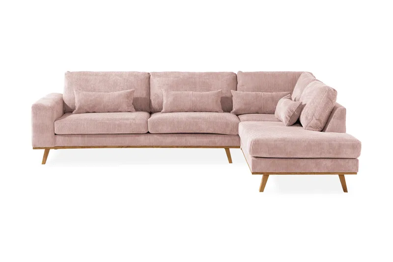Copenhagen 4-sits Högervänd L-formad Schäslongsoffa i Manchester - Rosa - Möbler - Vardagsrum - Soffor - Divansoffa & schäslong