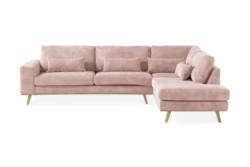 Copenhagen 4-sits Högervänd L-formad Schäslongsoffa i Manchester, Rosa