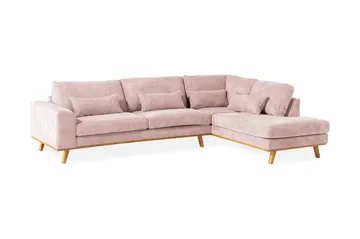 Copenhagen 4-sits Högervänd L-formad Schäslongsoffa i Manchester - Rosa - Möbler - Vardagsrum - Soffor - Divansoffa & schäslong
