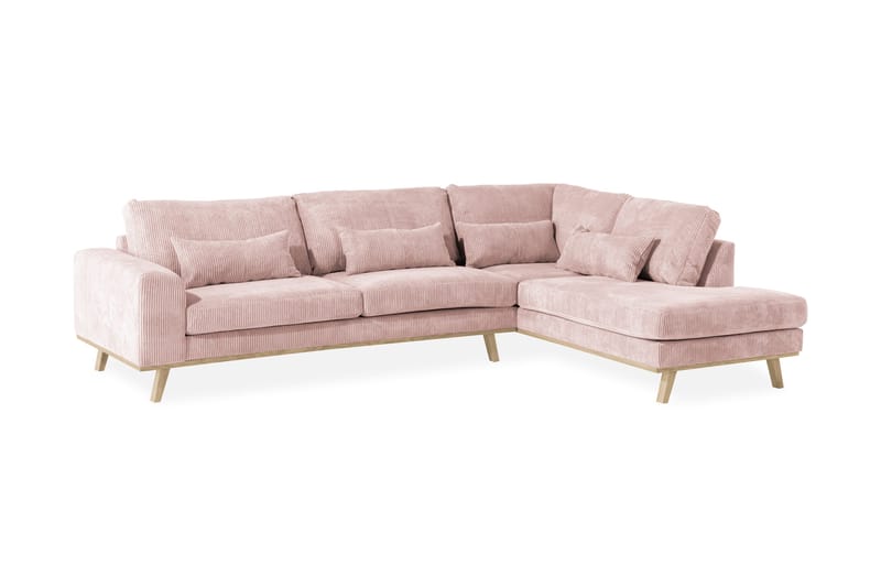 Copenhagen 4-sits Högervänd L-formad Schäslongsoffa i Manchester - Rosa - Möbler - Vardagsrum - Soffor - Divansoffa & schäslong