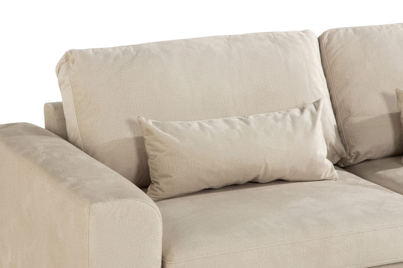 Copenhagen 4-sits Högervänd L-formad Schäslongsoffa i Sammet - Beige - Möbler - Vardagsrum - Soffor - Divansoffa & schäslong