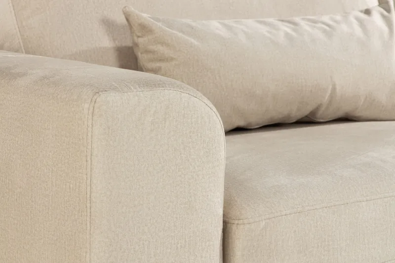 Copenhagen 4-sits Högervänd L-formad Schäslongsoffa i Sammet - Beige - Möbler - Vardagsrum - Soffor - Divansoffa & schäslong