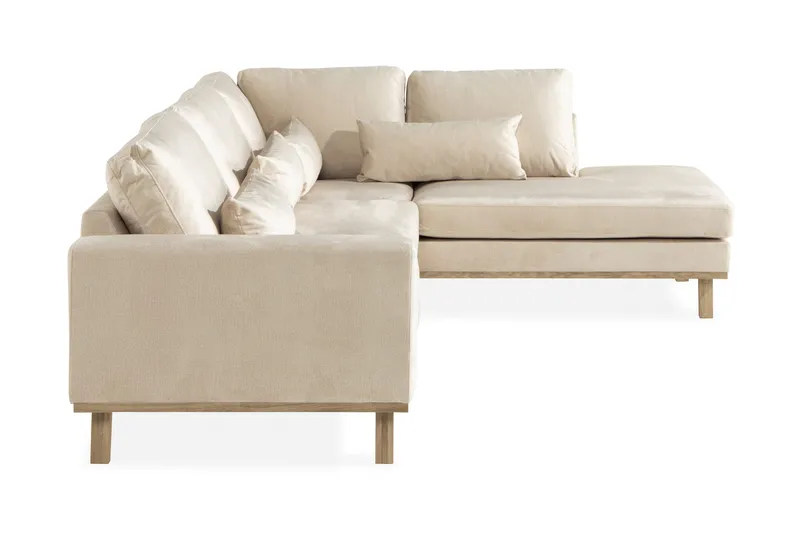 Copenhagen 4-sits Högervänd L-formad Schäslongsoffa i Sammet - Beige - Möbler - Vardagsrum - Soffor - Divansoffa & schäslong