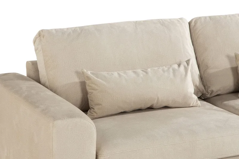 Copenhagen 4-sits Högervänd L-formad Schäslongsoffa i Sammet - Beige - Möbler - Vardagsrum - Soffor - Divansoffa & schäslong