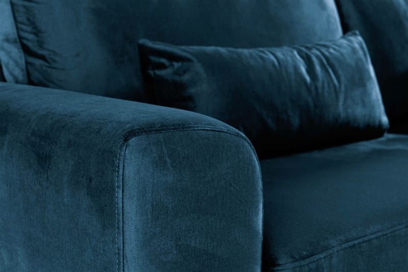 Copenhagen 4-sits Högervänd L-formad Schäslongsoffa i Sammet - Blå - Möbler - Vardagsrum - Soffor - Divansoffa & schäslong