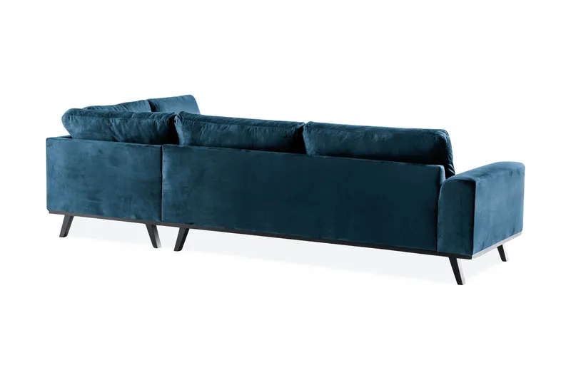 Copenhagen 4-sits Högervänd L-formad Schäslongsoffa i Sammet - Blå - Möbler - Vardagsrum - Soffor - Divansoffa & schäslong