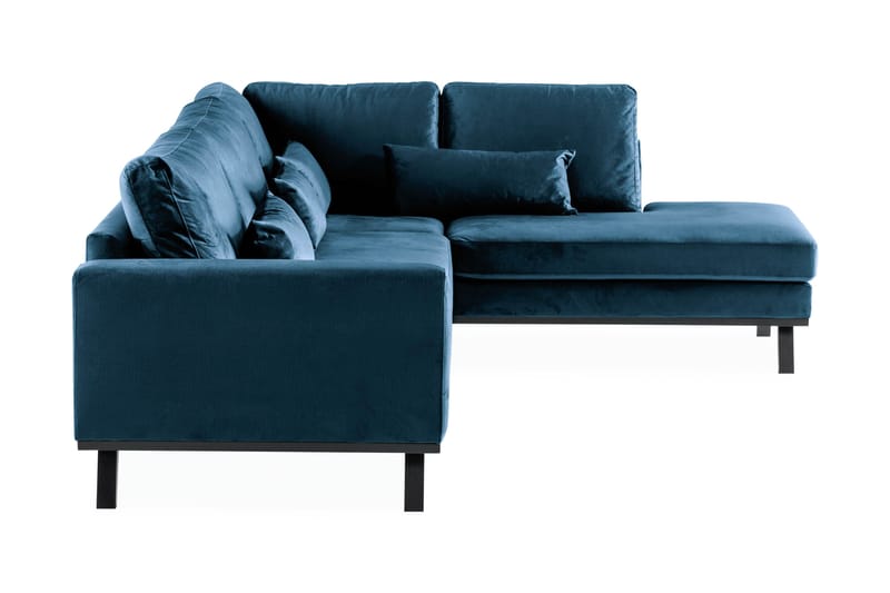 Copenhagen 4-sits Högervänd L-formad Schäslongsoffa i Sammet - Blå - Möbler - Vardagsrum - Soffor - Divansoffa & schäslong