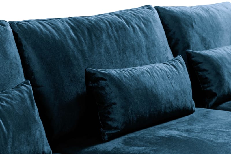 Copenhagen 4-sits Högervänd L-formad Schäslongsoffa i Sammet - Blå - Möbler - Vardagsrum - Soffor - Divansoffa & schäslong