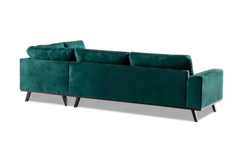 Copenhagen 4-sits Högervänd L-formad Schäslongsoffa i Sammet - Grön - Möbler - Vardagsrum - Soffor - Divansoffa & schäslong