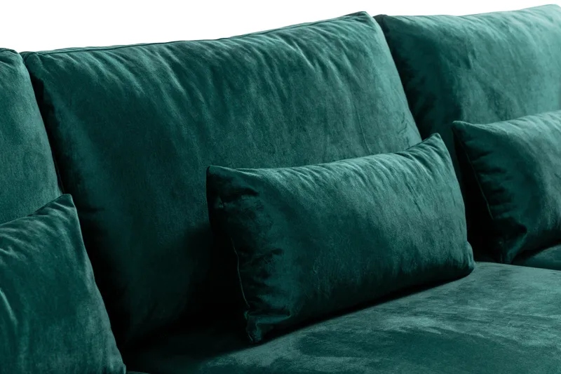 Copenhagen 4-sits Högervänd L-formad Schäslongsoffa i Sammet - Grön - Möbler - Vardagsrum - Soffor - Divansoffa & schäslong